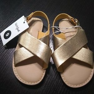 Cat & Jack Gold Sandals size 9
